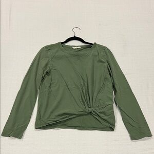 Madewell Olive Twist Front Blouse